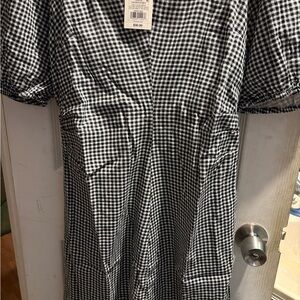 a new day Checkered Blue and White Midi Dress